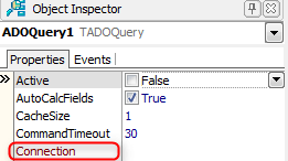 Propriedade Connection do componente Query no Delphi