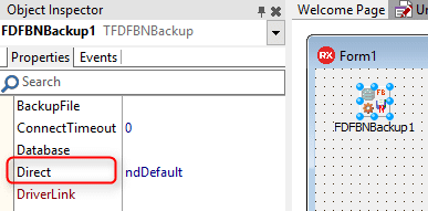 Propriedade Direct do TFDFBNBackup