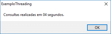 Tempo final das consultas utilizando Multithreading