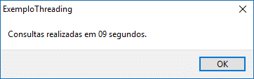 Tempo final das consultas sem utilizar Multithreading