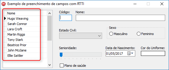 DBGrid preenchida com dados capturados via RTTI