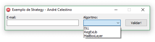 Formulário para exemplo do Design Pattern Strategy