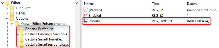 Chave Known Editor Enhancements no Regedit