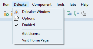 Deleaker menu on RAD Studio